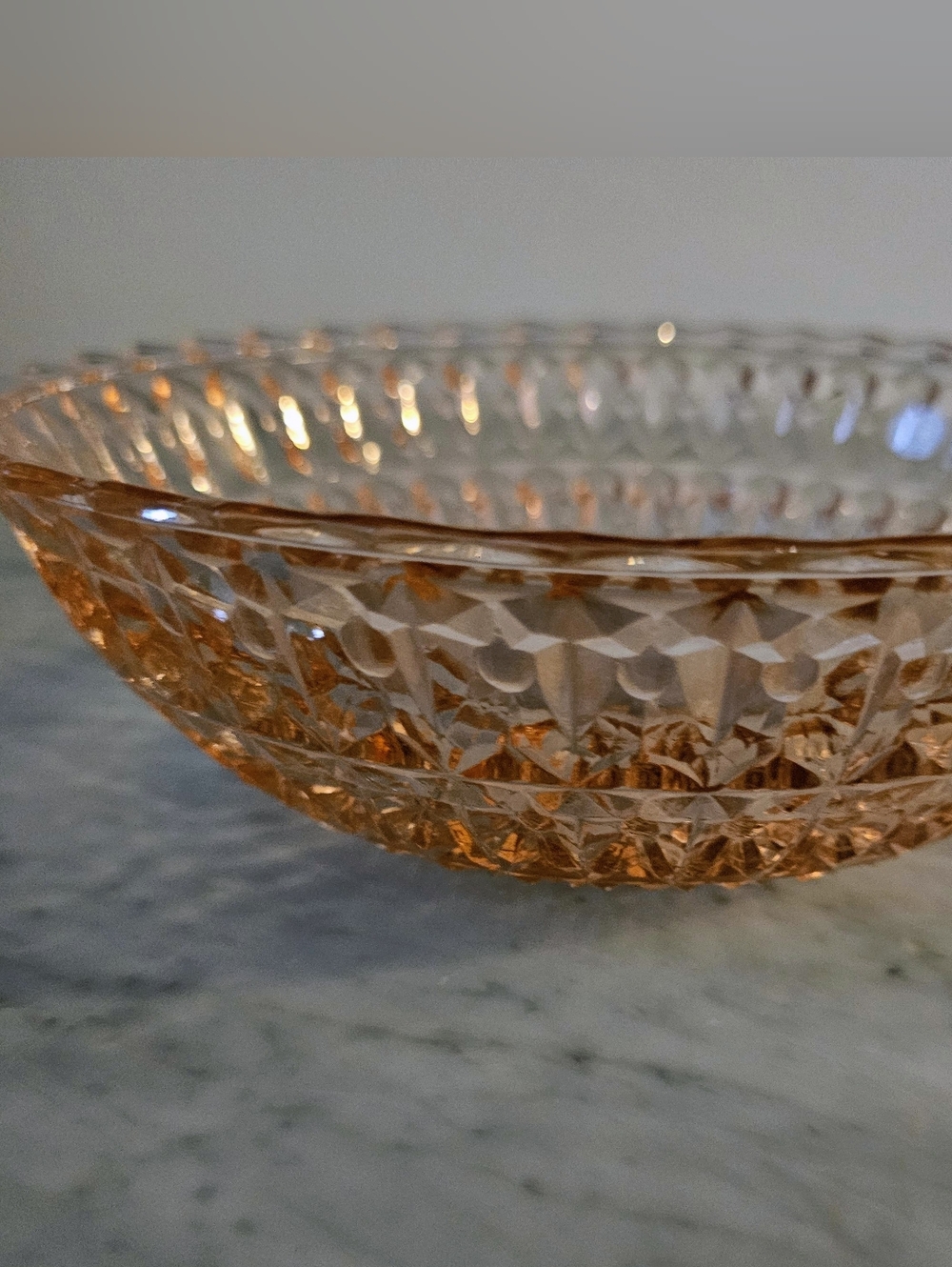Vintage Pink Jeannette Glass Buttons and Bows Bowl